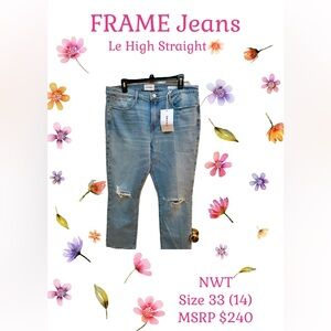 FRAME LE HIGH STRAIGHT JEANS